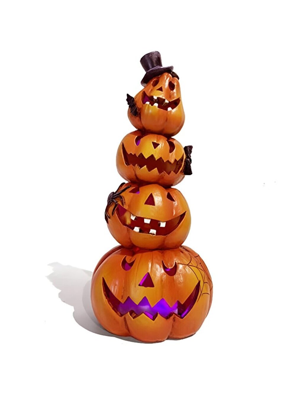 Halloween Pumpkin Decorations Indoor Orange Stacked Pumpkin Figurine